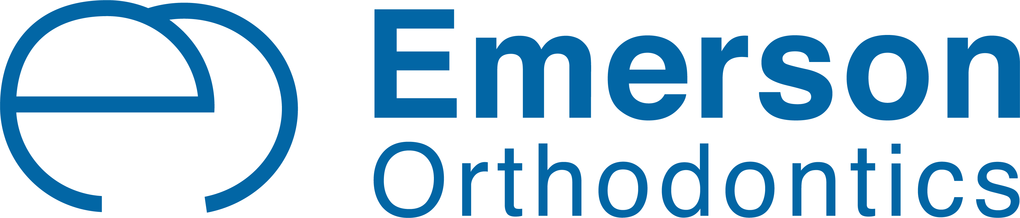 Emerson Orthodontics logo featuring blue stylized tooth icon with company name.