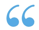 Blue quotation marks icon representing testimonials or patient reviews for Emerson Orthodontics